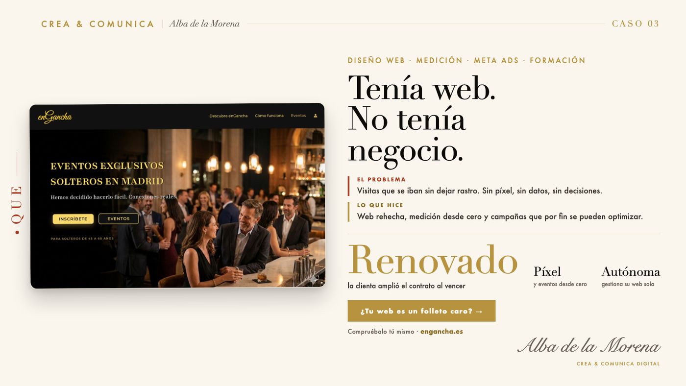 Tenía web. No tenía negocio.